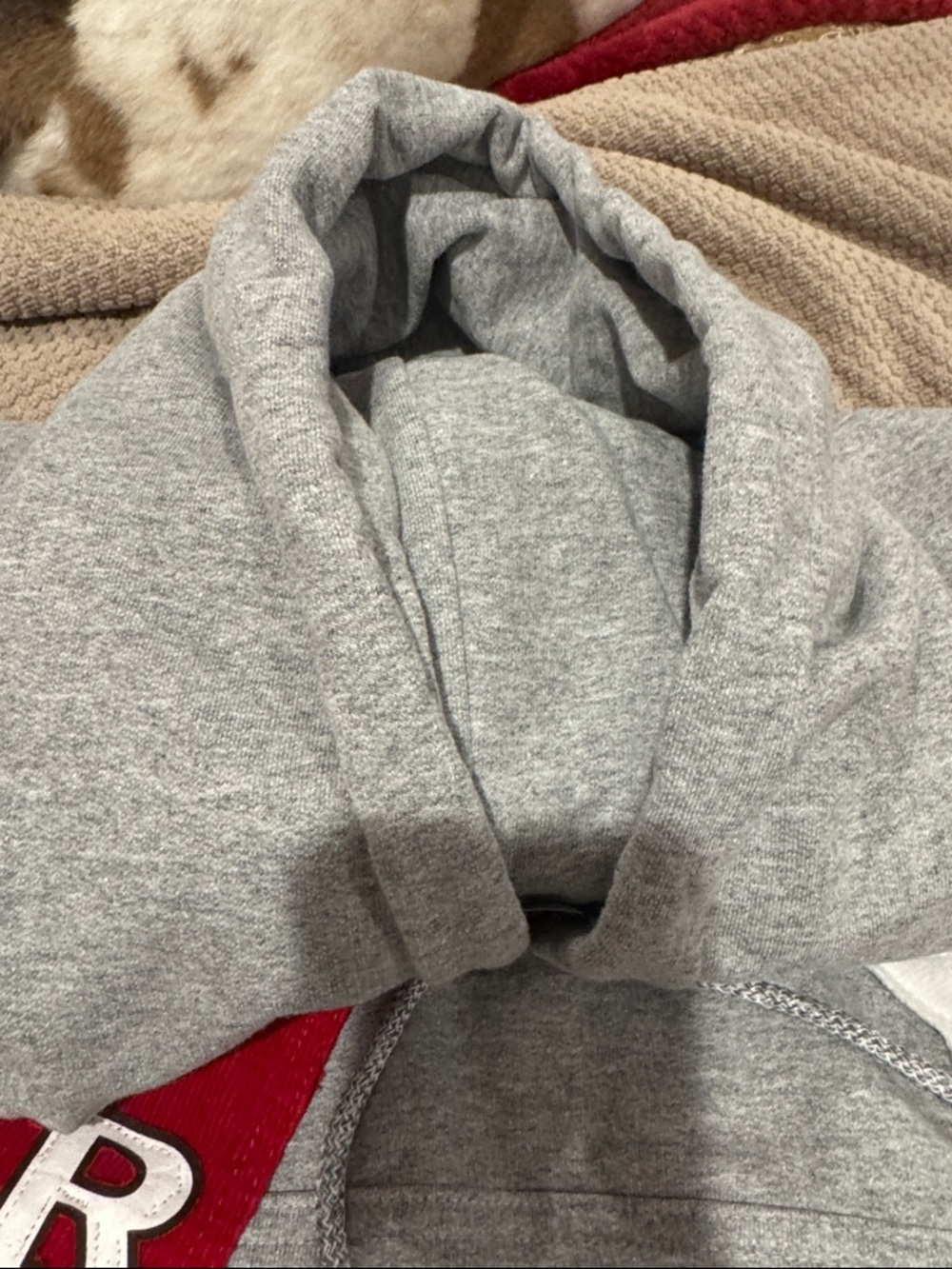 Rutgers Grey custom Sweatshirt with Red & Black Appliqué - Picture 2 of 6